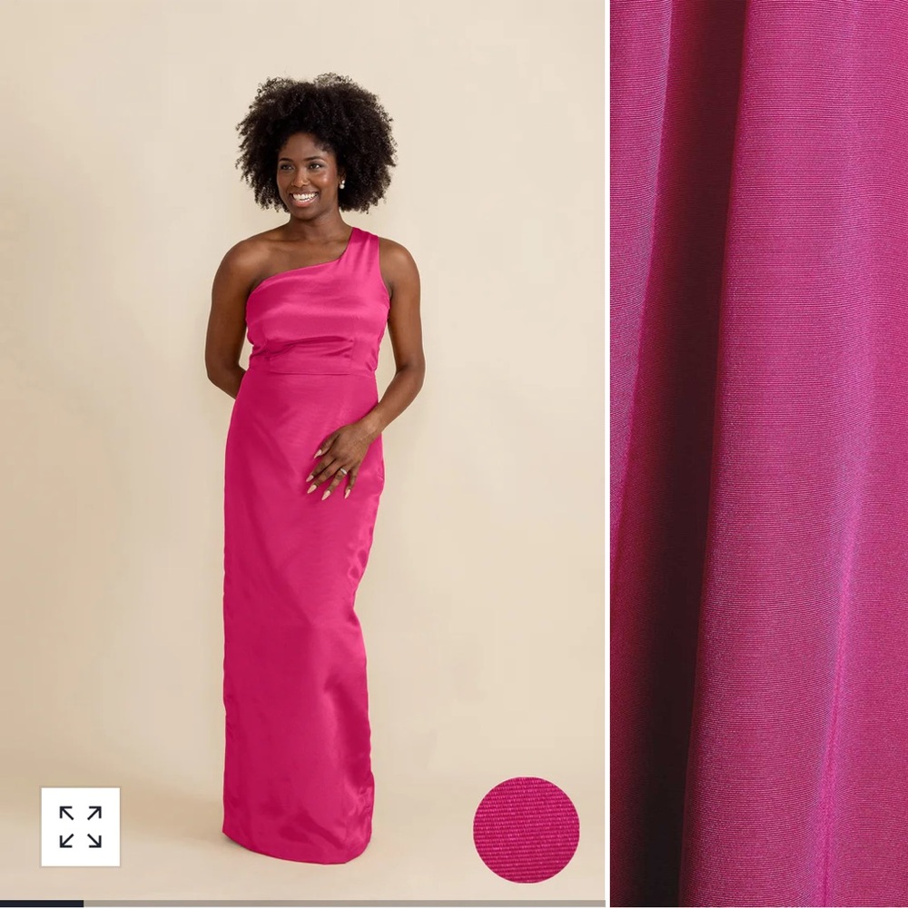 Lula Kate Charleston Carson 1 shoulder long maxi dress w/ back slit worn once